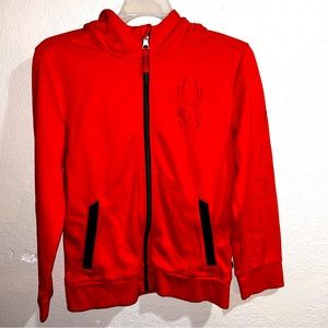 Spyder boys 10/12 red zip up hoodie